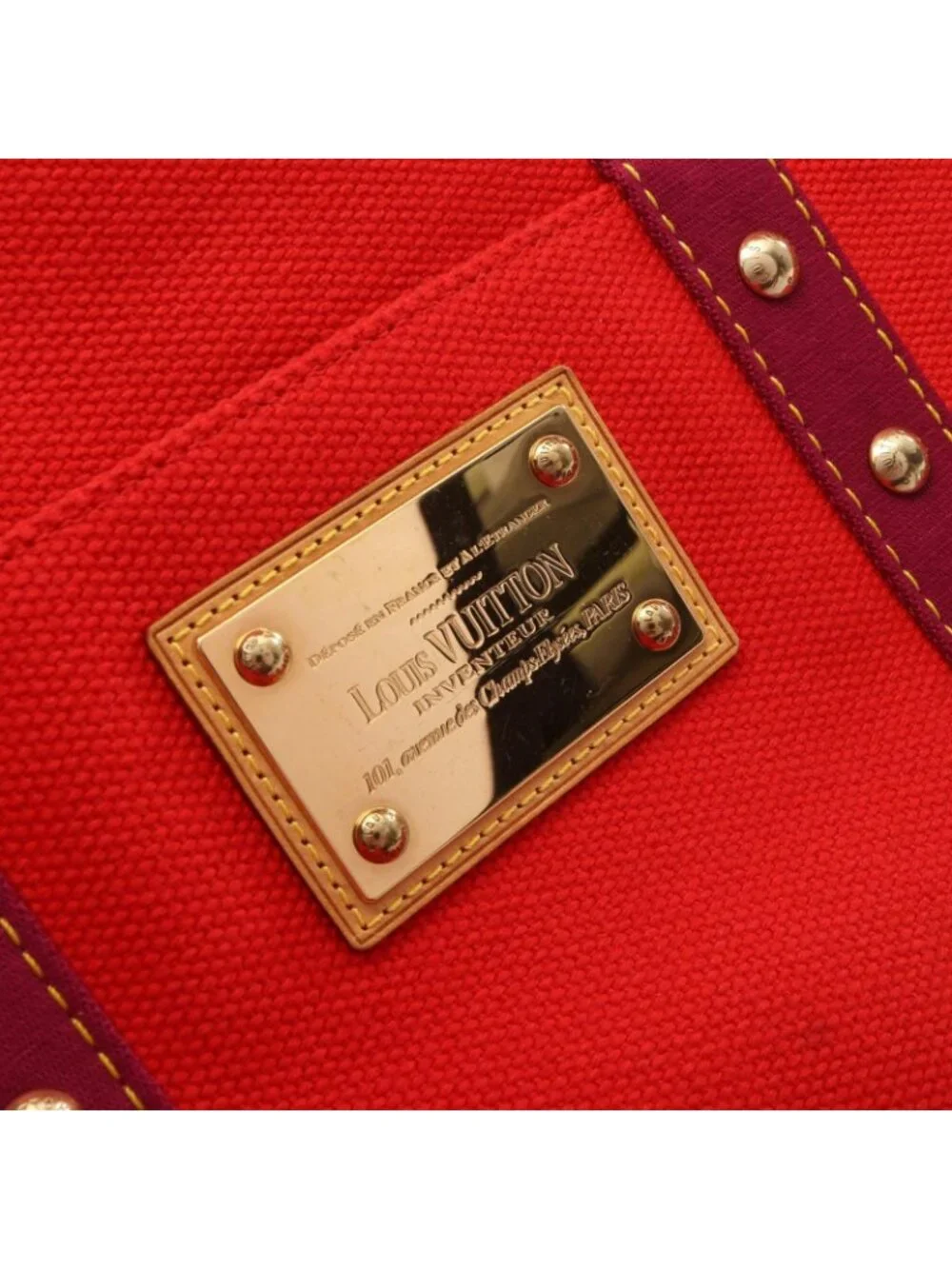 Louis Vuitton Boston Bag Sac Weekend Rouge Canvas